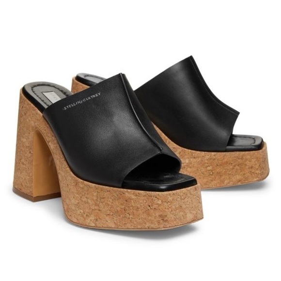 Stella McCartney | Skyla 115M Platform Sandals In Black Size 38 NEW In Box - Picture 1 of 10